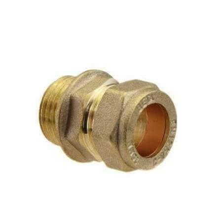Brass Compression Male Iron Straight Pipe Plumbing Fittings Couplings 15mm
