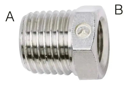 1/2" BSPT MALE X 3/8" BSP FEM RED BUSH BRASS PLATED - AK Valves Ltd