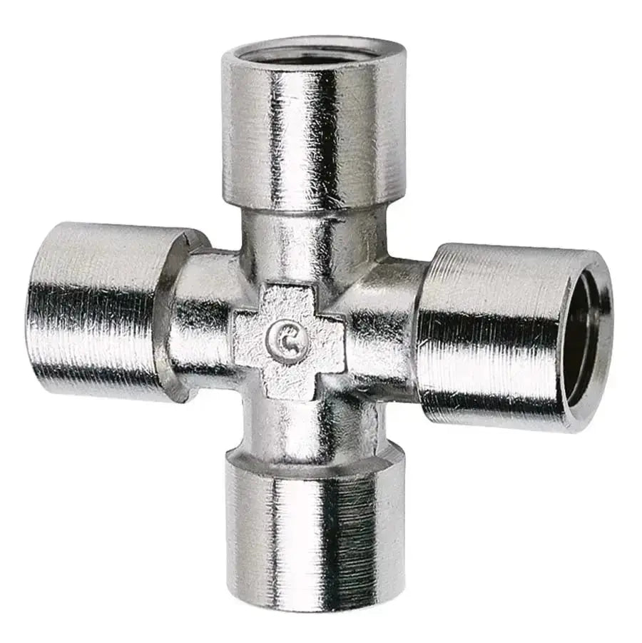 1/4" BSPT FEMALE EQUAL CROSS CAMOZZI 2033 - 1/4 BRASS - AK Valves Ltd