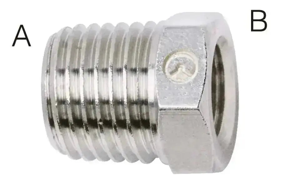 1/4" BSPT MALE X 1/8" BSP FEM RED BUSH BRASS PLATED - AK Valves Ltd