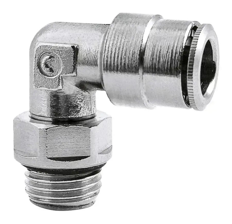 10MM OD TUBE X 1/4" BSPP MALE STUD SWIVEL ELBOW O RING - AK Valves Ltd