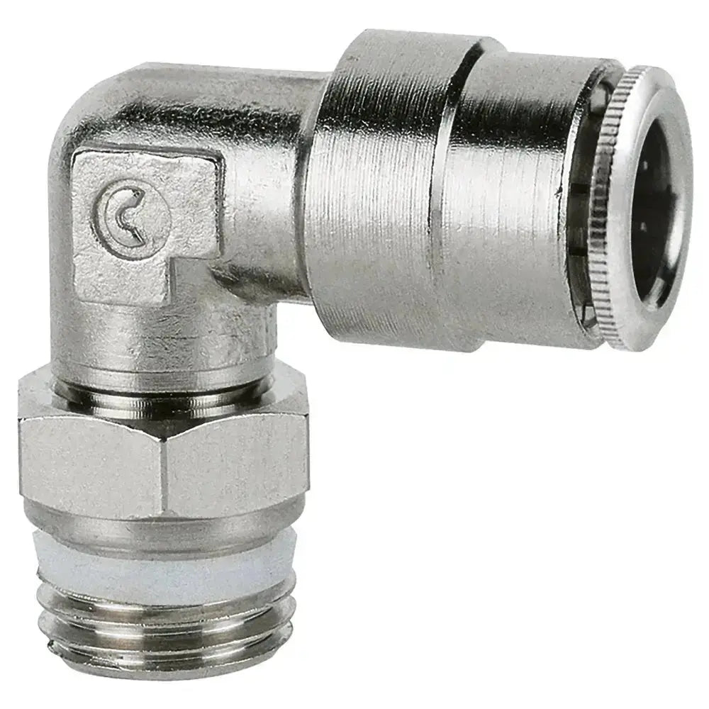 10mm OD X 1/2" BSPP M SWIVEL SUPER - RAPID ELBOW FITTING - AK Valves Ltd