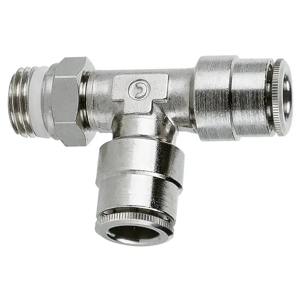 10mmOD X 3/8"BSPP M TEE ON RUN SUPER - RAPID SPRINT FITTING - AK Valves Ltd