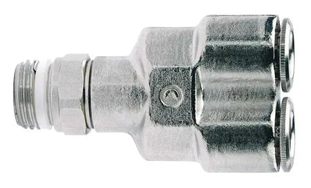 8MM OD TUBE X 1/8" BSPP MALE SWIVEL Y CONNECTOR - AK Valves Ltd