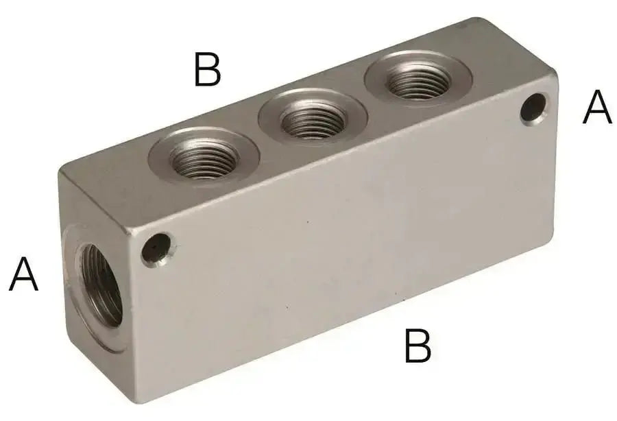 DOUBLE SIDED MANIFOLD 1/2" BSP IN 4 X 3/8" BSP OUTLETS - AK Valves Ltd