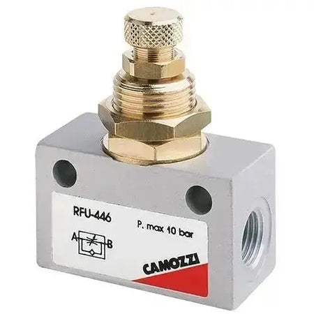 FLOW CONTROL VALVE 1/4" PORT 4mm DIA UNIDIRECTIONAL - AK Valves Ltd