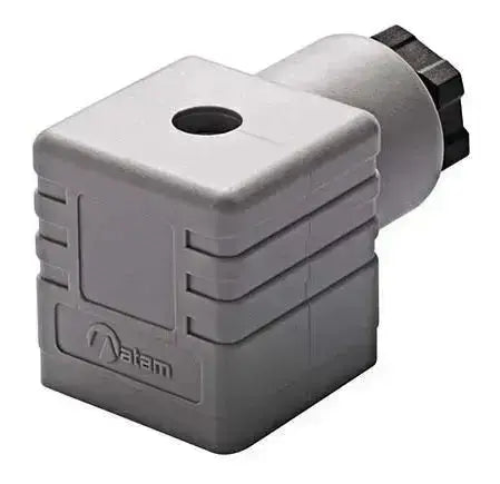 SOLENOID DIN CONNECTOR FORM A 18mm PIN SPACING GREY CONN - AK Valves Ltd