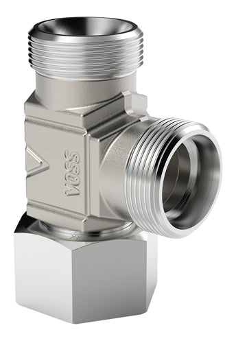 10MM OD SWIVEL RUN TEE WITH O RING LIGHT SERIES B/O VOSS