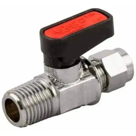 Aignep Art. 6350 Mini Ball Valve BSPT Male x Compression - AK Valves Ltd