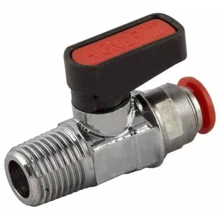 Aignep Art. 6570 Mini Ball Valve BSPT Male x Push - in - AK Valves Ltd