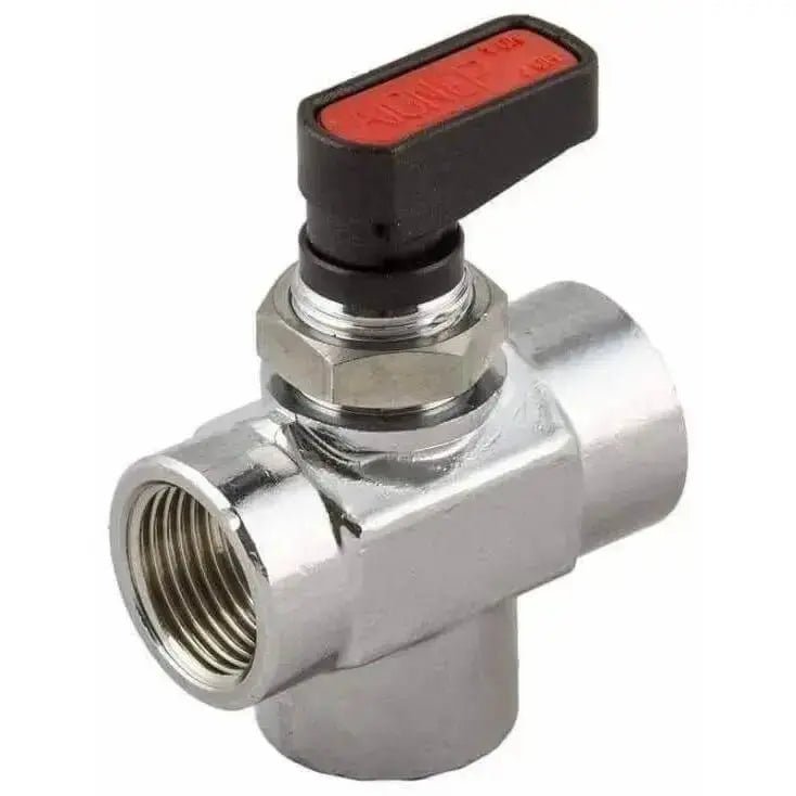 Aignep Art. 6700 Mini 3 Way L Port Ball Valve BSPP Fem x Fem x Fem - AK Valves Ltd