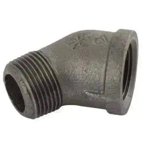 Black Malleable Iron 45° Equal Elbow Male x Female - AK Valves Ltd