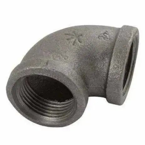 Black Malleable Iron 90° Equal Elbow - AK Valves Ltd