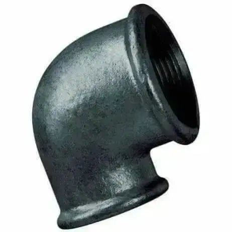 Black Malleable Iron 90° Reducing Elbow Female x Female - AK Valves Ltd