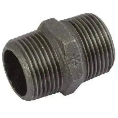 Black Malleable Iron Equal Hexagon Nipple - AK Valves Ltd