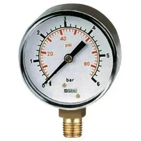 Dry Pressure Gauge 100mm Dial 3/8" BSPT Bottom - AK Valves Ltd