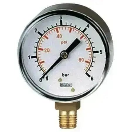 Dry Pressure Gauge 63mm Dial 1/4" BSPT Bottom - AK Valves Ltd