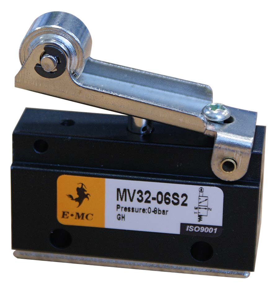 EMC 3/2 Roller Lever 2 Position 1/8" Ports - AK Valves Ltd