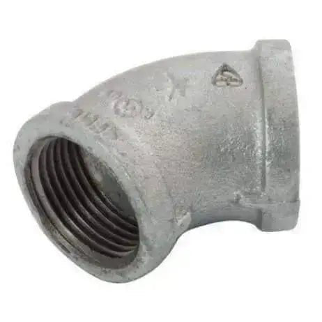 Galvanised Malleable Iron 45° Equal Elbow Female x Female - AK Valves Ltd