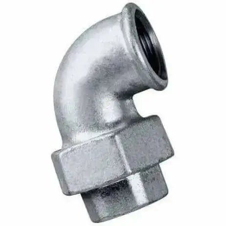 Galvanised Malleable Iron 90° Equal Union Elbow Female x Female - AK Valves Ltd