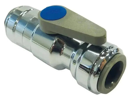 John Guest Chrome Plated Pushin Ball Valve - AK Valves Ltd