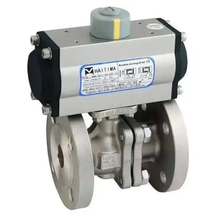 PN16 Stainless Steel Ball Valve complete with Double Acting Actuator - AK Valves Ltd