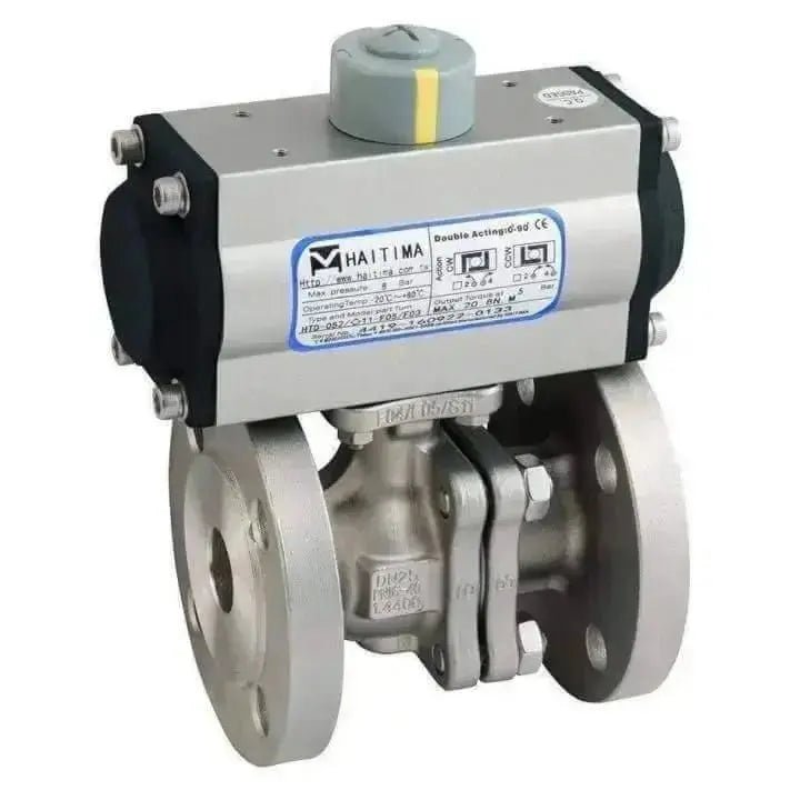 PN16 Stainless Steel Ball Valve complete with Single Acting Actuator - AK Valves Ltd