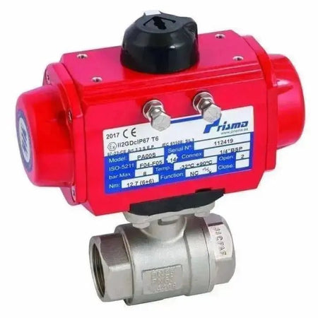 Prisma Actuated 2 Piece Stainless Steel Ball Valve Double Acting Actuator - AK Valves Ltd