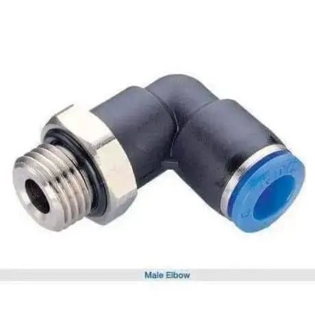 Pushin Male Elbow Connector - AK Valves Ltd