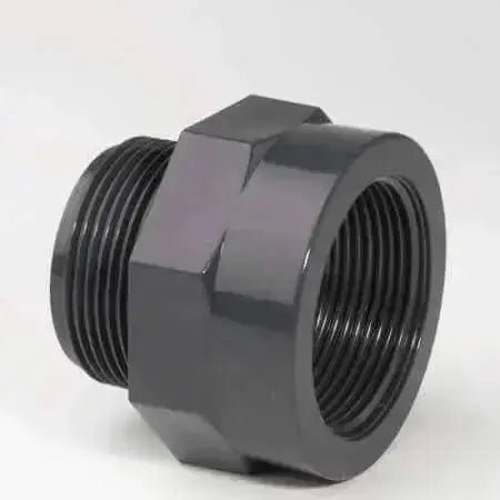 PVC - U Adaptor BSP Male x Female Thread - AK Valves Ltd