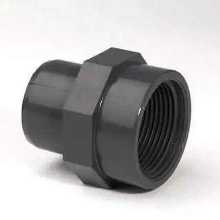 PVC - U Adaptor Plain Imperial Male Spigot x Female Thread - AK Valves Ltd