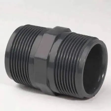 PVC - U Hexagon Nipple BSP Male Thread - AK Valves Ltd