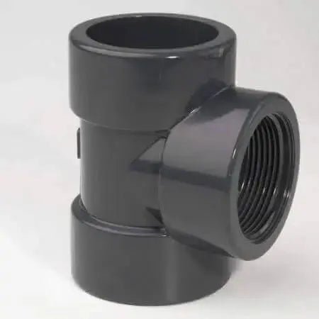 PVC - U Tee 90° Plain Imperial x Thread - AK Valves Ltd