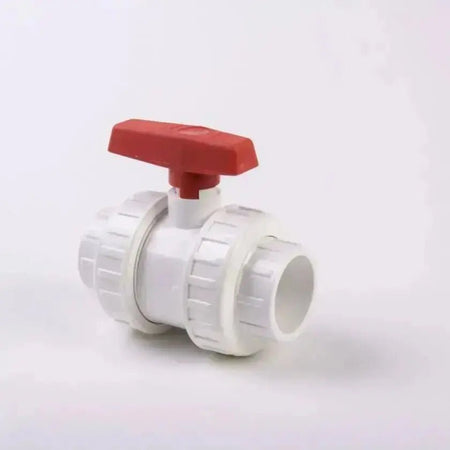 White PVC Double Union Ball Valve - Plimex - Imperial - AK Valves Ltd