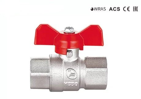 WRAS Approved Brass Ball Valve with Red T Handle - AK Valves Ltd